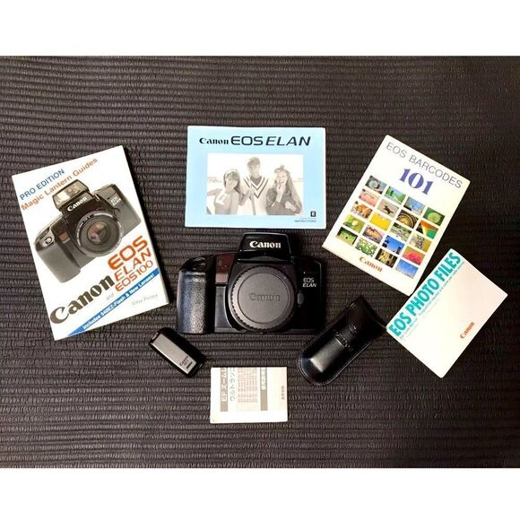 Canon EOS Elan 35mm Camera W/ All Original Manuals & Accessories Nice Condition - Picture 1 of 10